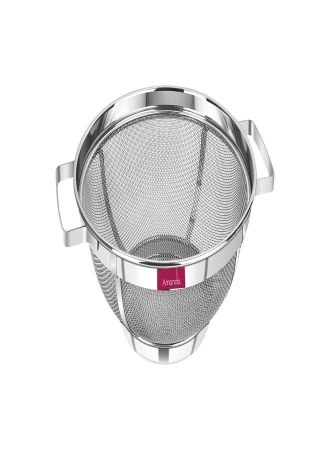 Amanda Stainless Steel Multipurpose Round Basket with Mesh | Size no 8 (21.5 cm Diameter) | Premium 304 Food Grade Stainless Steel (Size no 8 (21.5 cm Diameter)) - Image 1